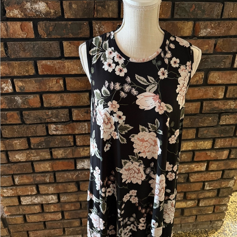 Nicole Miller Black and Pink Floral Dress